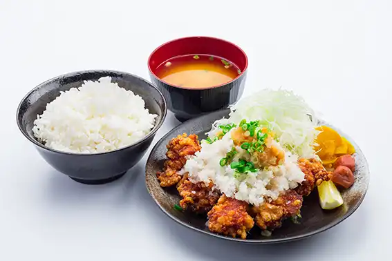 おろしそポン酢唐揚げ定食（4個入り）